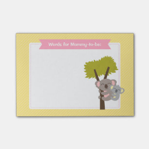 Niedlich Baby Koala Bear und Mommy Baby Dusche Post-it Klebezettel
