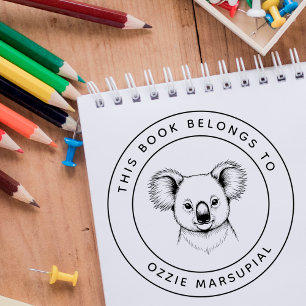 Niedlich Baby Koala Dieses Buch gehört zum Namen d Gummistempel