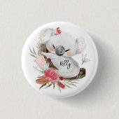 Niedlich Baby Koala Gold Speckle Individuelle Name Button (Vorderseite)