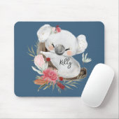 Niedlich Baby Koala Gold Speckle Individuelle Name Mousepad (Mit Mouse)