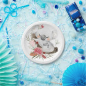 Niedlich Baby Koala Gold Speckle Individuelle Name Pappteller (Party)