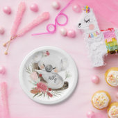 Niedlich Baby Koala Gold Speckle Individuelle Name Pappteller (Party)