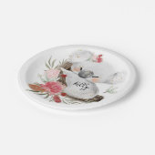 Niedlich Baby Koala Gold Speckle Individuelle Name Pappteller (Schrägansicht)