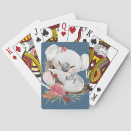 Niedlich Baby Koala Gold Speckle Individuelle Name Spielkarten