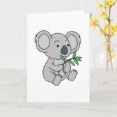 Niedlich Baby Koala mit Eukalyptus-Blätter Karte (Gelbe Blume)