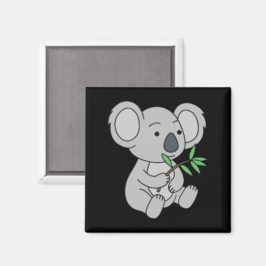 Niedlich Baby Koala mit Eukalyptus-Blätter Magnet (Vorderseite/Rückseite)