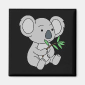 Niedlich Baby Koala mit Eukalyptus-Blätter Magnet (Vorne)