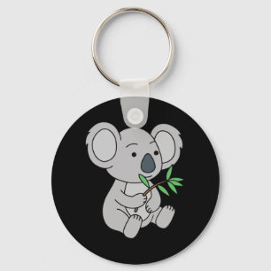 Niedlich Baby Koala mit Eukalyptus-Blätter Schlüsselanhänger