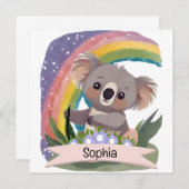 Niedlich Baby Koala Rainbow Individuelle Name (Vorne/Hinten)