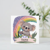 Niedlich Baby Koala Rainbow Individuelle Name (Stehend Vorderseite)