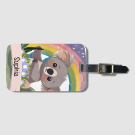 Niedlich Baby Koala Rainbow Individuelle Name Gepäckanhänger