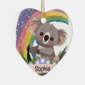 Niedlich Baby Koala Rainbow Individuelle Name Keramik Ornament (Rechts)