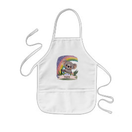 Niedlich Baby Koala Rainbow Individuelle Name Kinderschürze
