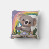 Niedlich Baby Koala Rainbow Individuelle Name Kissen (Vorderseite)