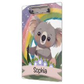 Niedlich Baby Koala Rainbow Individuelle Name Klemmbrett (Links)