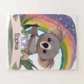 Niedlich Baby Koala Rainbow Individuelle Name Puzzle (Horizontal)