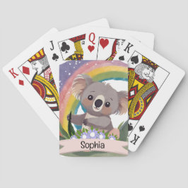 Niedlich Baby Koala Rainbow Individuelle Name Spielkarten