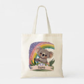 Niedlich Baby Koala Rainbow Individuelle Name Tragetasche (Rückseite)