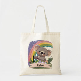 Niedlich Baby Koala Rainbow Individuelle Name Tragetasche