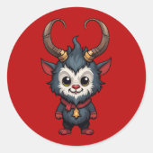 Niedlich Baby Krampus Runder Aufkleber (Vorderseite)