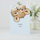 Niedlich Baby Leopard Babydusche Vielen Dank Dankeskarte (Stehend Vorderseite)