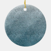 Niedlich Baby Leopard Blue Glitzer personalisieren Keramik Ornament (Hinten)