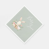 Niedlich Baby Liebe Kaninchendusche Serviette (Ecke)