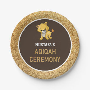 Niedlich Baby Lion Aqiqah Pappteller