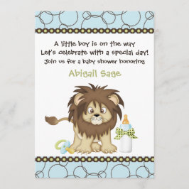 Niedlich Baby Lion Boys Kinderdusche Einladung