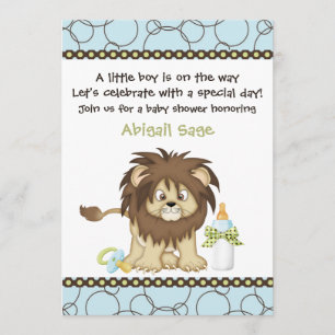 Niedlich Baby Lion Boys Kinderdusche Einladung
