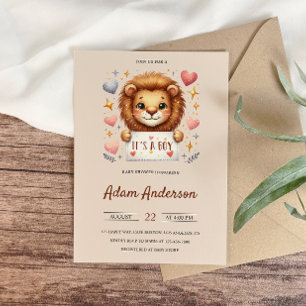 Niedlich Baby Lion - Es ist eine Baby-Dusche von B Einladung