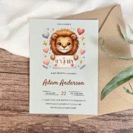 Niedlich Baby Lion - Es ist eine Baby-Dusche von B Einladung