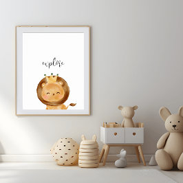 Niedlich Baby Lion Explain Kinderzimmer Poster