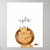 Niedlich Baby Lion Explain Kinderzimmer Poster (Vorne)