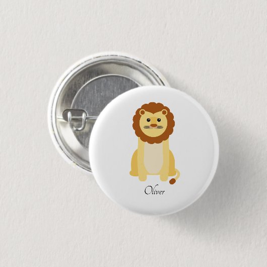 Niedlich Baby Lion Personalisiert Button (Vorne & Hinten)