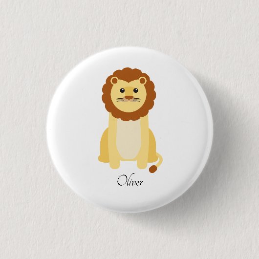 Niedlich Baby Lion Personalisiert Button (Vorderseite)