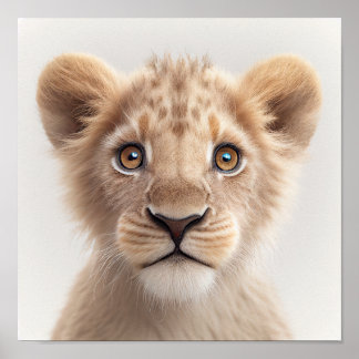Niedlich Baby Lion Portrait | Platz 1:1 Poster