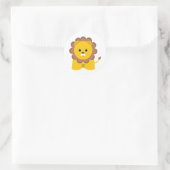 Niedlich Baby Lion Runder Aufkleber (Tasche)