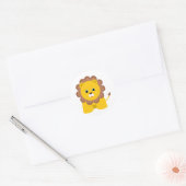 Niedlich Baby Lion Runder Aufkleber (Umschlag)