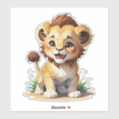 Niedlich Baby Lion Safari Zootier Aufkleber (Blatt)