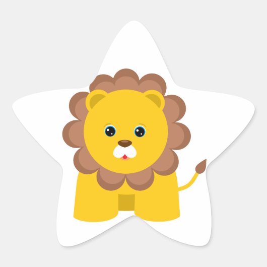 Niedlich Baby Lion Stern-Aufkleber (Vorderseite)