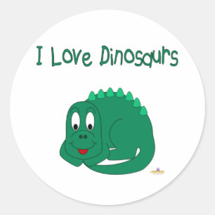 Niedlich Baby Lt Green Dinosaurier I Liebe Dinosau Runder Aufkleber