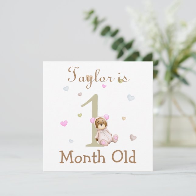 Niedlich Baby Meilenstein 1 und 2 Monate alt (Stehend Vorderseite)