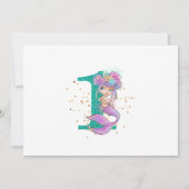 Niedlich Baby Mermaid 1. Geburtstag Einladung (Rückseite)