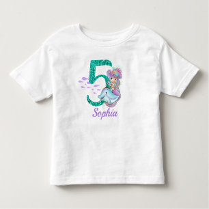 Niedlich Baby Mermaid 5. Geburtstag T - Shirt
