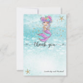 Niedlich Baby Mermaid Birthday | Babydusche Dankeskarte (Vorderseite)
