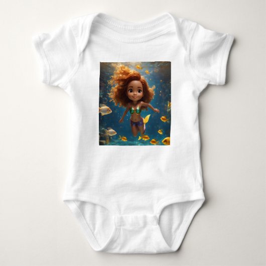 Niedlich Baby Mermaid Bodysuit Baby Strampler (Vorderseite)