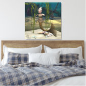 Niedlich Baby Mermaid Leinwanddruck (Insitu (Schlafzimmer))