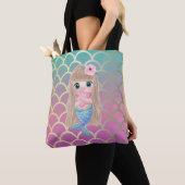 Niedlich Baby Mermaid Ombre Mermaid Schwanz Scales Tasche (Von Nahem)