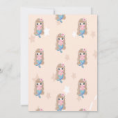 Niedlich Baby Mermaid Stars Geburtstag Einladung (Rückseite)